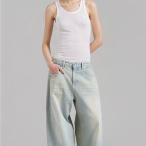 The Frankie Shop Light Blue Wide Leg Jeans